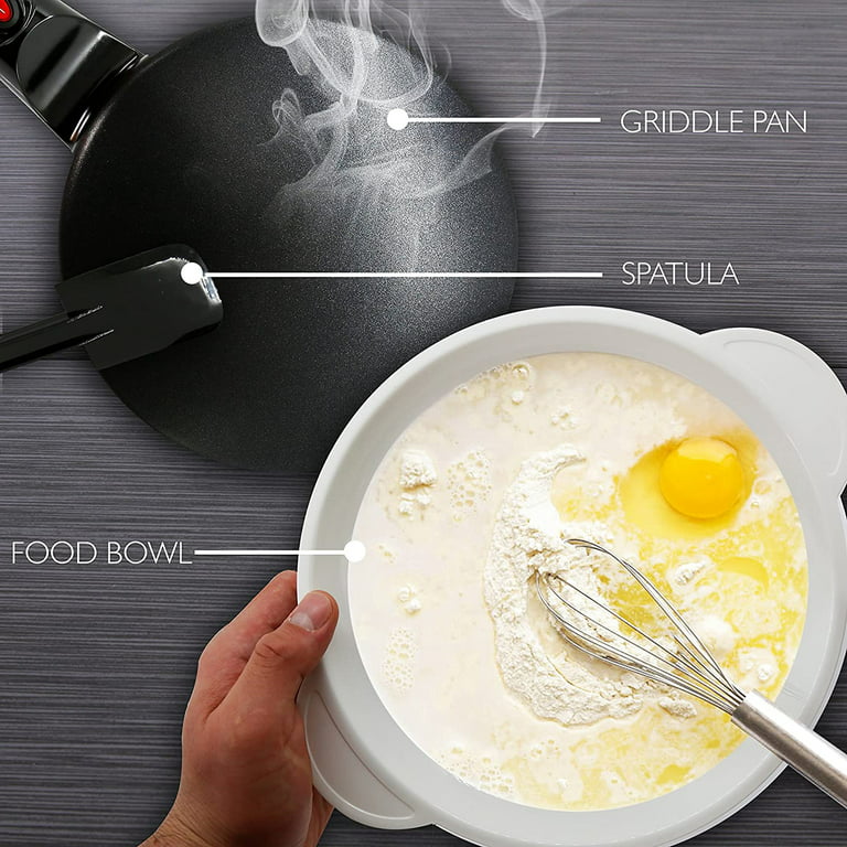 NutriChef Electric Griddle Crepe Maker - Nonstick Pan Cooktop with  Automatic Temperature Control & Plug-in Operation for Kitchen & Countertop.
