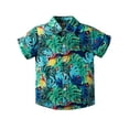 thumbnail image 4 of Bullpiano 1-6Y Toddler Baby Boy Summer Vavation Shorts Sets Kids Short Sleeve Button down Leaves Floral Print Shirt+Shorts Suits Casual Beach Hawaiian Outfit (Style Q), 4 of 5