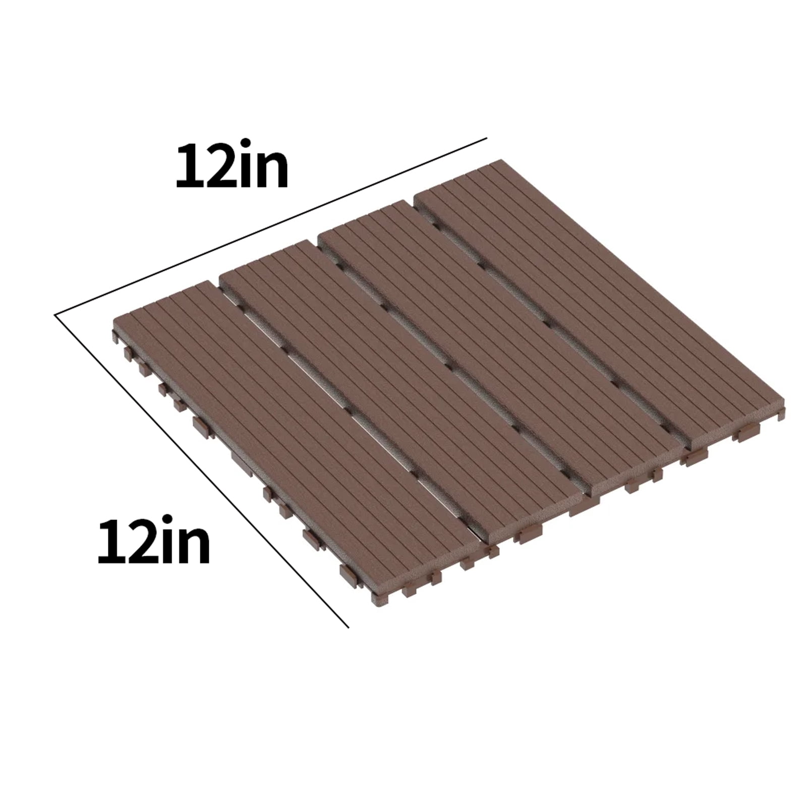 Deck Tiles 44 Pack 12"x12" Waterproof All-Weather Patio Floor Tiles PP Material for Poolside Balcony Backyard Garden Porch Bathroom Indoor & Outdoor Use