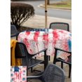 thumbnail image 5 of Outdoor Tablecloth with Umbrella Hole for Patio/Picnic/Party/Camping, Patriotic 250 Waterproof Table Cloth Square Cover Washable, American Flag 4th of July Independence (60"x 60"), 5 of 9
