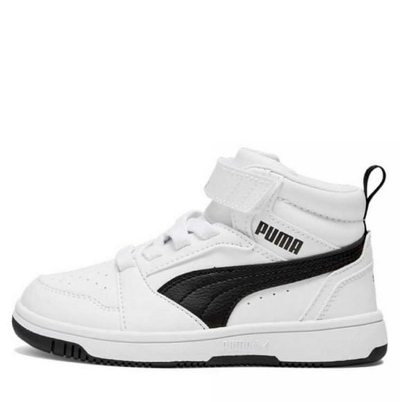 Tenis Puma Rebound V6 MID PS para Niños 17 A 21.5. 393832-B blanco 16.5