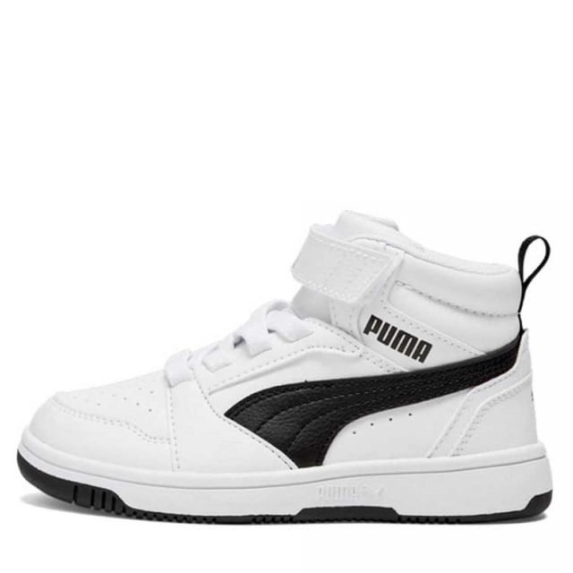Tenis Puma Rebound V6 MID PS para Niños 17 a 21.5 393832-B blanco