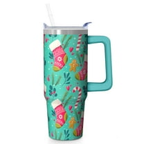 30 Oz Christmas Tree Plaid Tumbler With Handle, Coffee Travel Cup, Merry Christmas Gift