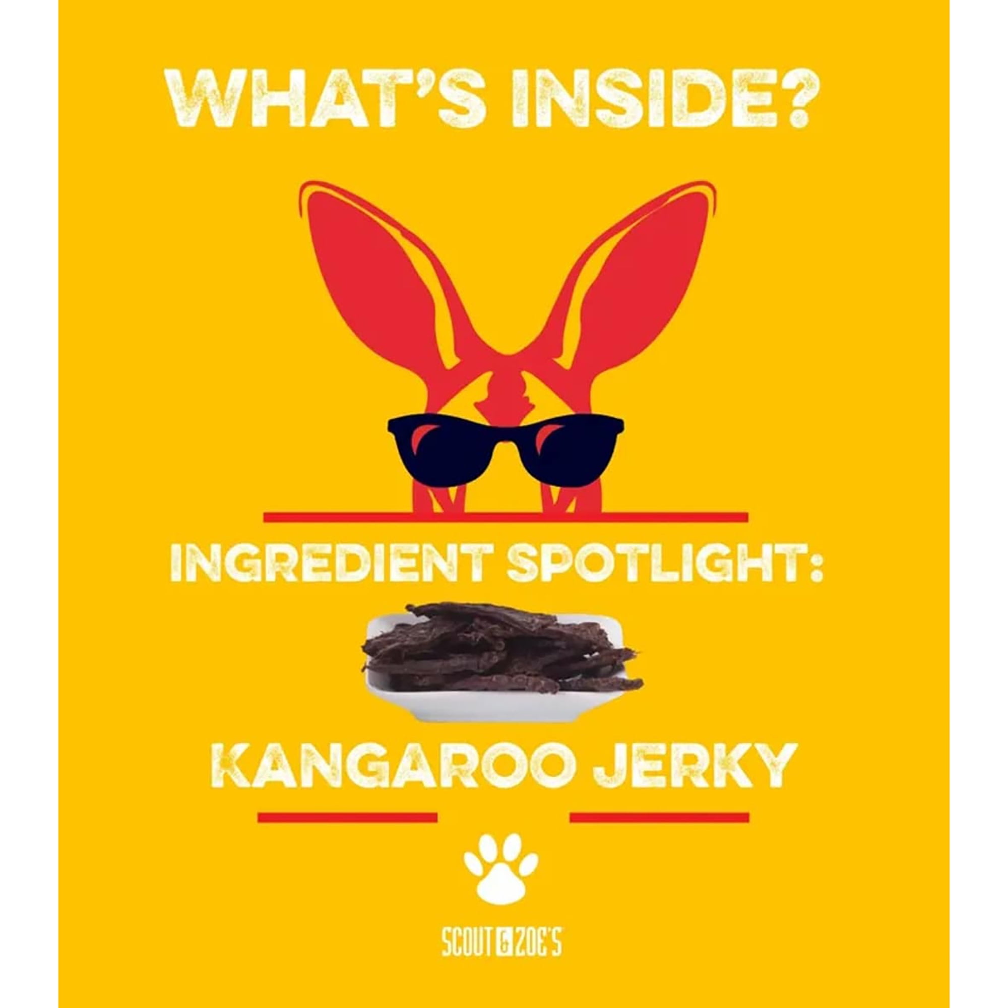 Scout & Zoe's: Kangaroo Jerky - 3 Packs, 4oz Bags - Dog Treats, Air-Dried Pet Chews, Novel Protein, 2 Ingredients: Meat & Sea Salt, Preservative Free