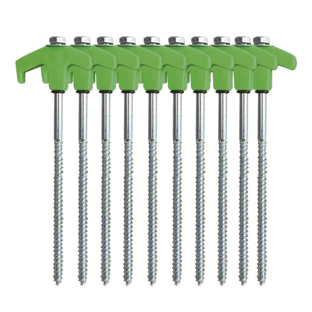 Tent Stakes 10Pcs Heavy Duty Screw In Anchors, Carbon Steel Ice Shanty Outdoor Camping Patio Garden Canopies, Sturdy, Durable, Easy to Use, Heavy Duty, Weather Resistant, Foldable, Portable,