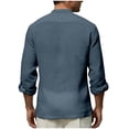thumbnail image 5 of Betivan Men's Round Neck Long Sleeve Top Casual Button Closure Sports T-Shirt, Breathable Lightweight Soft Fashion Blouse for Sports, Fitness, Daily, Outdoor, 5 of 5