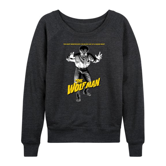 Classic Monsters - Wolf Man The Blood Lust of a Savage Beast - Women's Lightweight French Terry Long Sleeve Shirt