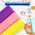 thumbnail image 3 of GHSDFBB 3 Pieces African Bath Sponge African Net Long Net Bath Sponge Exfoliating Shower Body Scrubber Back Scrubber Skin Smoother,Great for Daily Use (Pink ,Yellow,Purple), 3 of 7