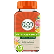 Align Probiotic Supplement, Gut Health + Immune Support Gummies, Vitamin C, Citrus, Unisex 50 Ct