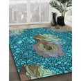 thumbnail image 3 of Ahgly Company Machine Washable Indoor Rectangle Transitional Turquoise Green Area Rugs, 5' x 7', 3 of 7