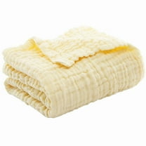 SHENGXINY Muslin Throw Blanket,100% Cotton Extra Large Blankets Adult Summer Gentle,Home Decor Yellow 51.18x59.06in