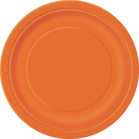 Way to Celebrate! Orange Paper Dinner Plates, 9in 20ct