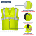 thumbnail image 4 of JORESTECH Hi-Vis Safety Vest, ANSI Class 2, VL-02 (L/XL, Lime), 4 of 5