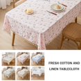 thumbnail image 2 of Small Fresh Cotton Linen Printed Beige Fringed Farmhouse Table Mats, 2 of 8