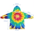 thumbnail image 7 of Colorful Rainbow Tie Dye Spiral Pattern Blanket Hoodies for Kids 6-13YR Oversize Wearable Blanket Hoodies for Boys Girls Teens, 7 of 7