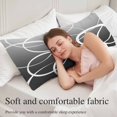 thumbnail image 5 of Modern Black Grey Throw Pillow Covers, Abstract Geometric Lines Textured Soft Breathable Pillow Cases with Invisible Zipper for Sleeping, Long Body Pillowcases for Couch Bed Sofa Chair 20x60 Inches, 5 of 9