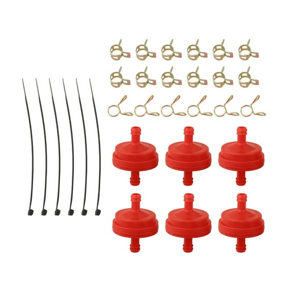 Fuel Filter Replacement Set Includes Six Filters & Eighteen Hose Clamps Suitable for Multiple Types of Small Engines