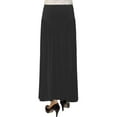 thumbnail image 2 of Women's Black Slinky Knit V- Yoke Ankle Length Long Skirt, 2 of 2
