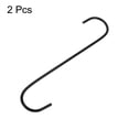 thumbnail image 3 of Uxcell Manganese Steel Long S Hooks S-shaped Hanging Hooks for Hanging Plant 2 Pcs Black 8 Inch, 3 of 6