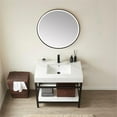 thumbnail image 4 of Funes 36" Single Sink Bathroom Vanity in Matte Black Frame White Top w/ Mirror, 4 of 8