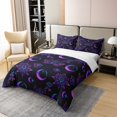 thumbnail image 2 of Mandala Duvet Cover King Size 100% Cotton Boho Sun Moon Decor Comforter Cover Bohemian Exotic Style Bedding Set Chic Botanical Floral Decor Bed Set For Adult Women Teen Men,Purple, 2 of 6