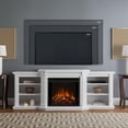 thumbnail image 2 of Real Flame Valmont 74" Electric Fireplace TV Stand in White, 2 of 9