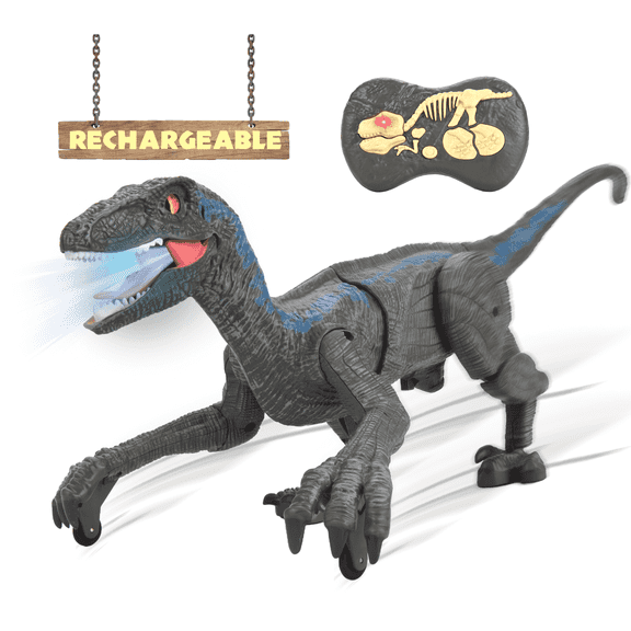 Remote Control Dinosaur Toy for Kids RC LED Roaring Sound Rechargeable USB Port Realistic Outdoor 2.4G
