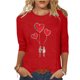 thumbnail image 2 of Xuyuer Women's Casual Daily Round Neck Three-Quarter Sleeve Loose T-Shirt, Comfortable 3/4 Sleeve Top for Spring Summer Everyday Fashion and Relaxed Weekend Wear, 2 of 5