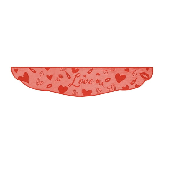 Chemin de Table Rouge Décorations de Cheminée pour Manteau, Cœur en Dentelle Roses Flèche de Cupidon Chemin de Table Décor
