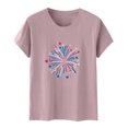 thumbnail image 4 of Brnmxoke American Flag Plus Size Shirt for Women Patriotic T-Shirt 4th of July Firework Graphic Tees Shirts USA Flag Star Stripe Short Sleeve Summer Tops, 4 of 4