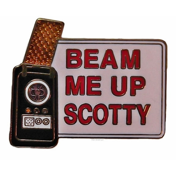 Star Trek Original Series "Beam Me Up Scotty" 1 1/4" Wide Enamel Pin