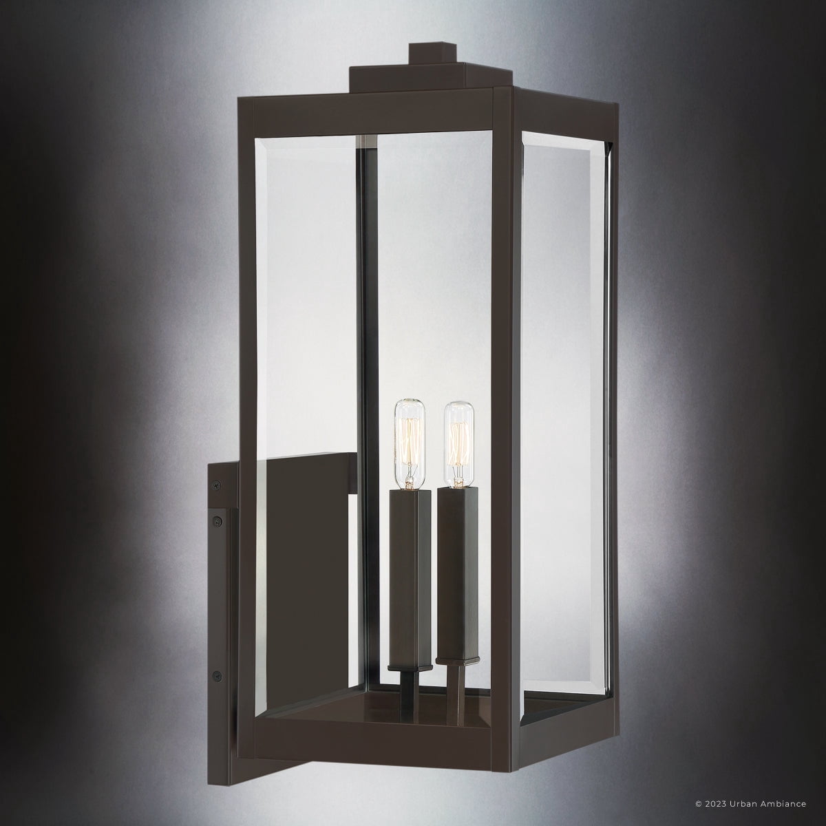 Luxury Modern Farmhouse Wall Sconce, Large Size: 22.75''H x 9.00''W, with Modern Style Elements, Western Bronze Finish, UQL1893 from the Quincy Collection by Urban Ambiance
