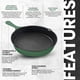thumbnail image 4 of Juego de 3 sartenes de hierro fundido Utopia Kitchen, sartén de chef, pre-sazonadas, de 6, 8 y 10 pulgadas, fáciles de usar en horno, estufa, parrilla o fogata, color verde, 4 of 5