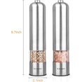 thumbnail image 4 of Molinillo eléctrico de sal y pimienta, con batería, hoja de molienda de cerámica, agitador automático de amoladora de acero inoxidable con luz led y coa ajustable Afortunado Sencillez, 4 of 5