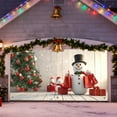 thumbnail image 6 of Horivan 1 Packs Large Christmas Backdrop Banner 13x5.9ft Outdoor Indoor Decor with HD Printing for Garage Door Wall Party Decor Holiday Yard Banner with Snowman Tree Design Weather Resistant, 6 of 6