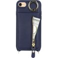 thumbnail image 6 of iPhone 7 8 SE (2020) Case with Card Holder for Women, iPhone 7 Phone Case Wallet with Strap Credit Card Slots Crossbody with Kickstand Zipper Shockproof Case for iPhoneSE (2020) - Blue, 6 of 16