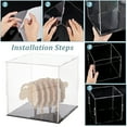 thumbnail image 5 of 1Set Transparent Acrylic Display Boxes Dust-Proof Cases with Black Base and 4Pcs Plastic Rings for Models Building Blocks Doll Display Holders Clear, 5 of 6