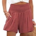 thumbnail image 2 of Pantalones cortos de entrenamiento, pantalones cortos de verano para mujer, pantalones cortos casuales fruncidos, pantalones cortos elegantes, construcción robusta, 2 of 6