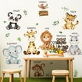 thumbnail image 3 of Cute cartoon animal decals: elephant stickers, lion stickers, monkey stickers, giraffe wall decals，Removable Bathroom Wall Art Decor Peel and Stick Murals for Nursery Bedroom Living Room Classroom, 3 of 9