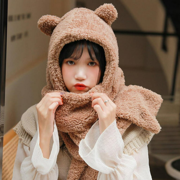 1PC 1170x30CM Knitted Bear Winter Women Scarf Couple Warm Cashmere