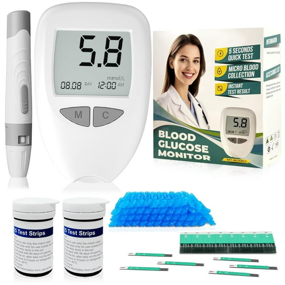 Cofoe Yice A03 Blood Sugar Test Kit 🔥 Test Strips 🔥 Lancets Original Diabetes Glucometer Blood Sugar Monitor Full Set Digital Blood Glucose Test Machine Sugar Level Tester I3232936790