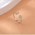 thumbnail image 6 of Dainty 14K Gold Plated Heart Initial Rings for Women Mother Daughter Non Tarnish 925 Sterling Silver Adjustable Open CZ Letter A-Z Ring Stackable Pinky Promise Ring Christmas Jewelry Gifts, 6 of 11