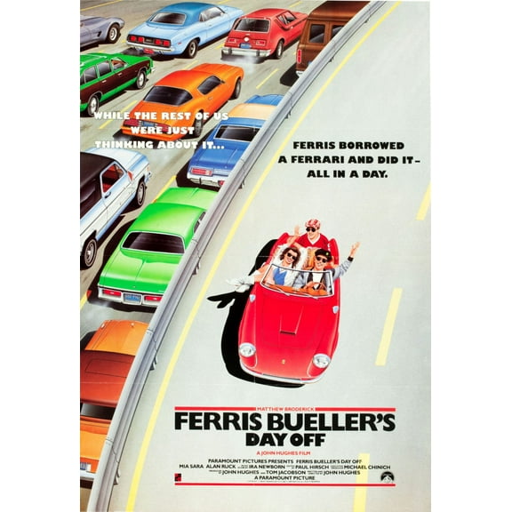 Ferris Buellers Day Off Movie Poster Reprint 27Inx40In for any room 27x40 Square Adults Poster Time