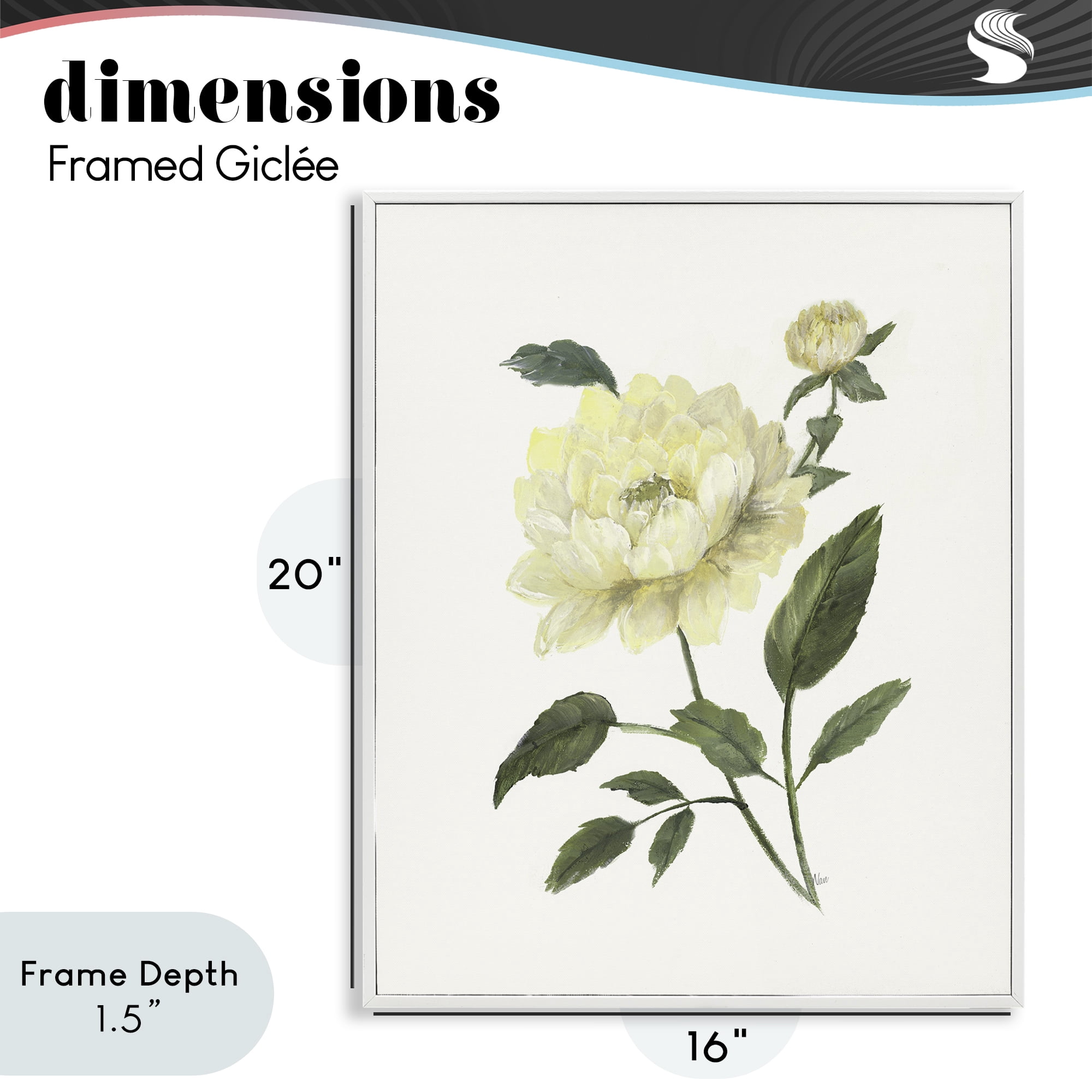 Stupell Industries Cream Garden Peony with Buds White Framed Giclee Art, design by Nan