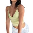 thumbnail image 2 of ZAXARRA Women's Summer Mini Sling Vests Sleeveless Backless Deep V Neck Lace Floral Tops, 2 of 5