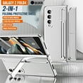 thumbnail image 3 of for Samsung Galaxy Z Fold 4 Rugged Case, All-Inclusive Magnetic Hinge Protection for Galaxy Z Fold 4 Case with Built-in Screen Protector & S Pen Holder & Hidden Kickstand & Stylus, Silver, 3 of 7