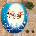 thumbnail image 5 of 5PCS Christmas Bath Mat Set Colorful Printing Non Slip Bathroom Rug with Contour Rug & Lid Toilet Cover, 5 of 5