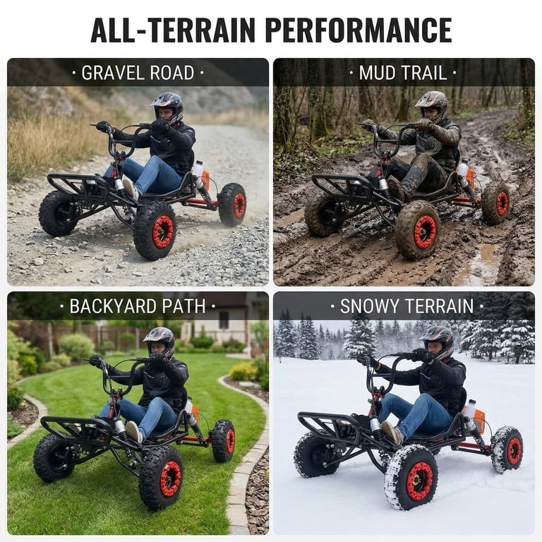 Zyliathor Gas Off-Road Go Kart, Hydraulic Disc Brake, Double