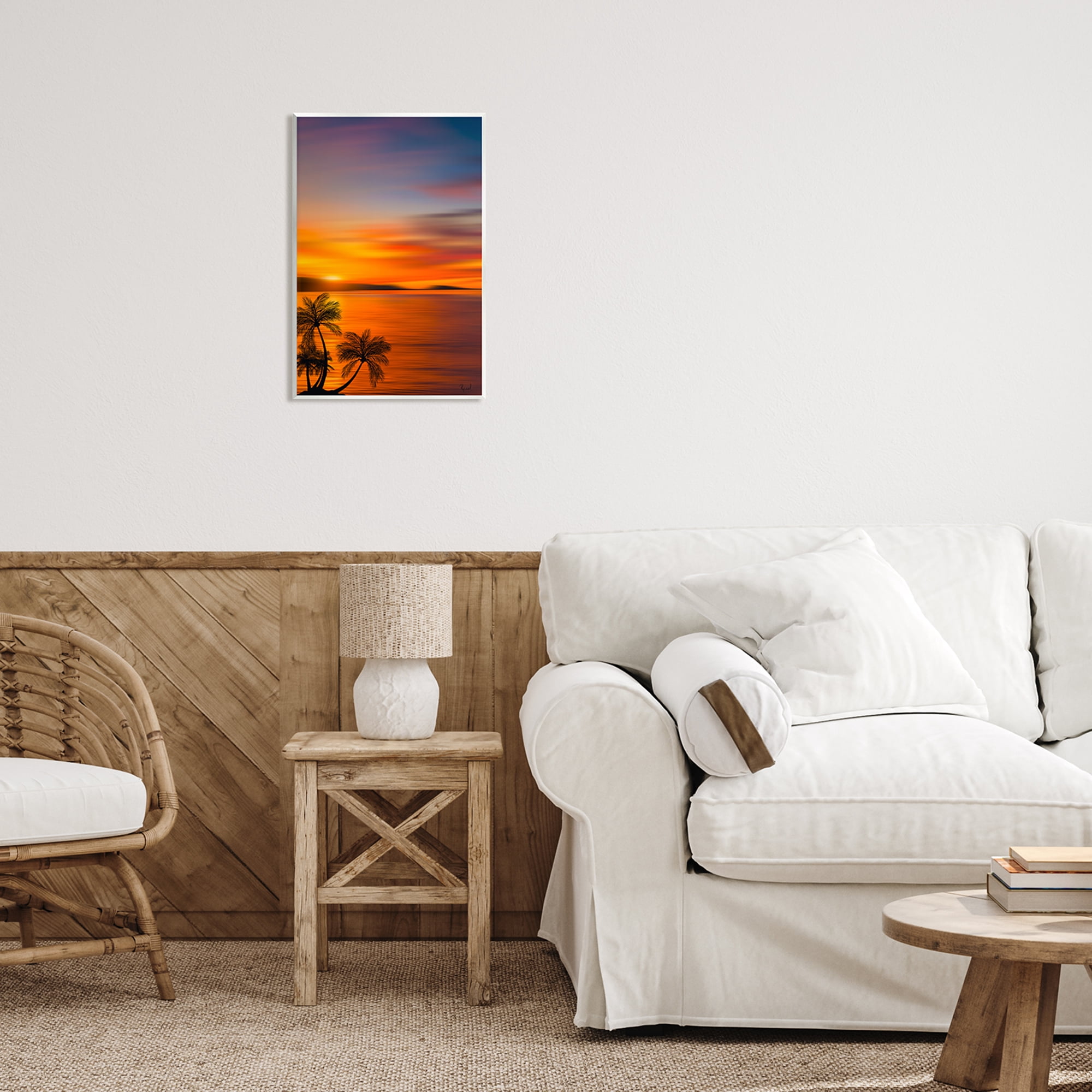 Stupell Industries Pleasant View Sunset Landscape Painting Unframed Art Print Wall Art, 13 x 19