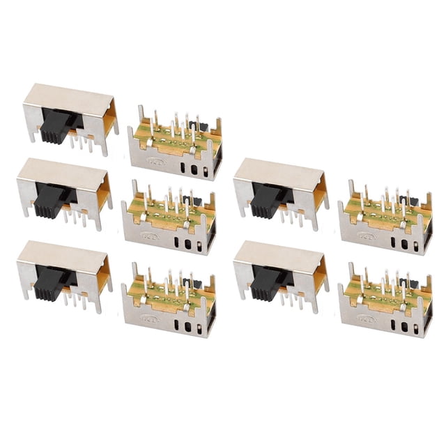 10Pcs 3 Posición 8P 2P3T Montaje en Panel Micro Interruptor Deslizante Interruptor de Retención